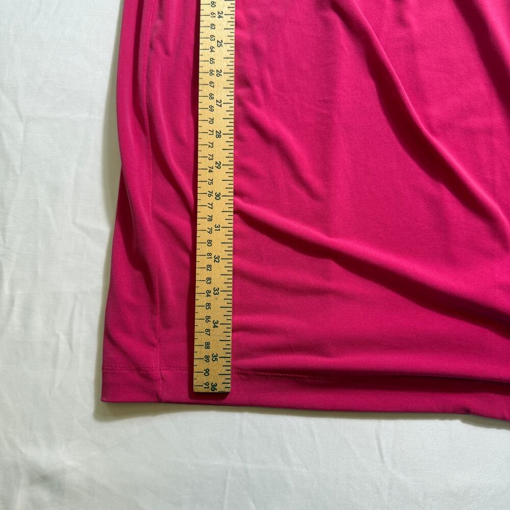 DONNA KARAN Barbie‑Pink Faux Wrap Dress With Matte Gold Buckle No Size Maybe XS - Picture 10 of 16